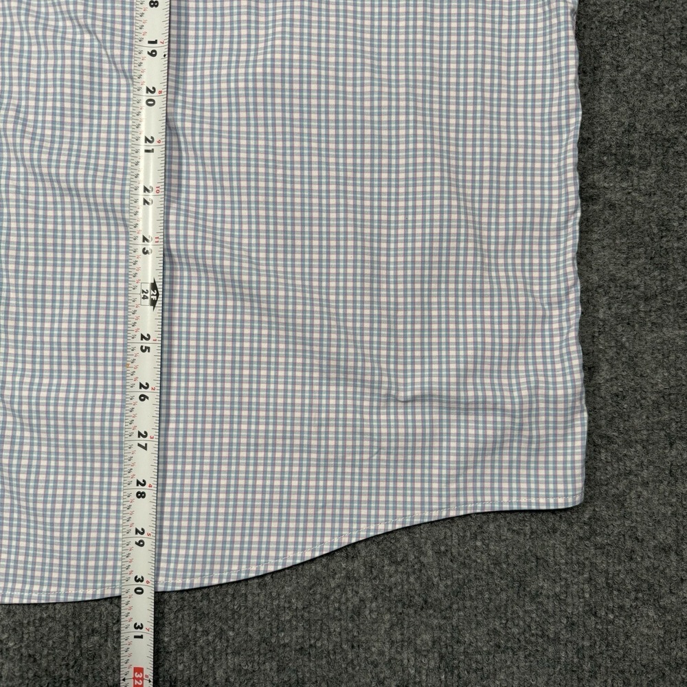 UNTUCKIT MENS 3XL PERFORMANCE BLUE PINK WHITE CHECK BUTTON DOWN STRETCH SHIRT - Picture 8 of 10